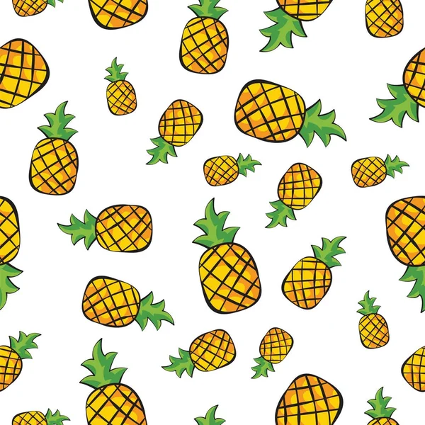 Beyaz arka plan tasarlamak vektör izole taze ve sulu ananas — Stok Vektör