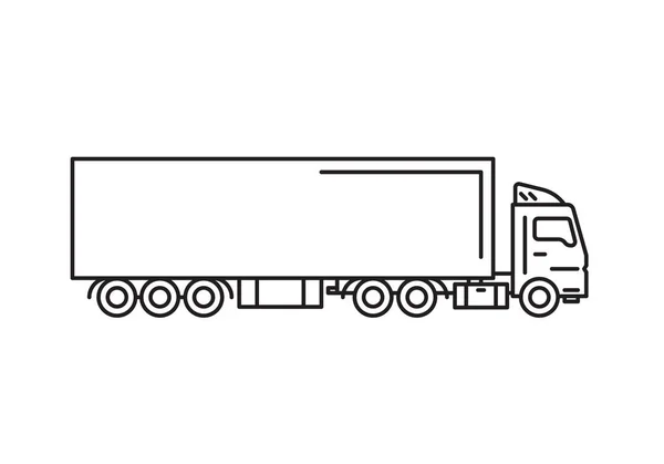 Kargo kamyon ile yük konteyner vektör illüstrasyon izole beyaz arka plan üzerinde. Kamyon araba kargo teslimat vektör sanat için.
