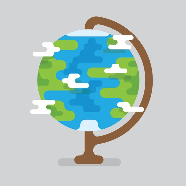 Globo de la tierra con los países y continentes vector illustration.Geographical globo de la tierra aislado en el arte del vector de fondo de luz . — Vector de stock
