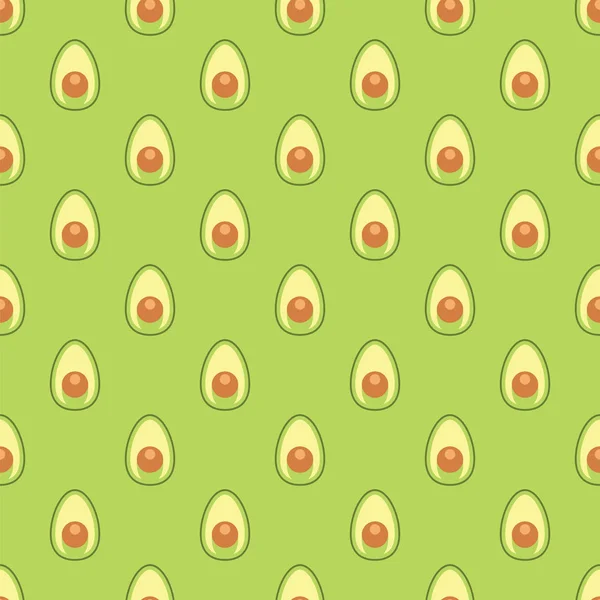 Seamless mönster avokado. Moget halvor avokado skivor sömlösa mönster bakgrund. — Stock vektor