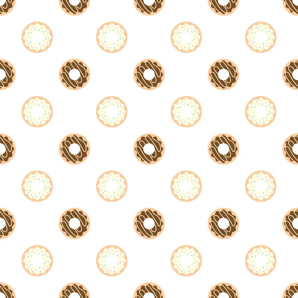 パターン背景に色釉とドーナツ。白い背景のドーナツ パターン. — ストックベクタ