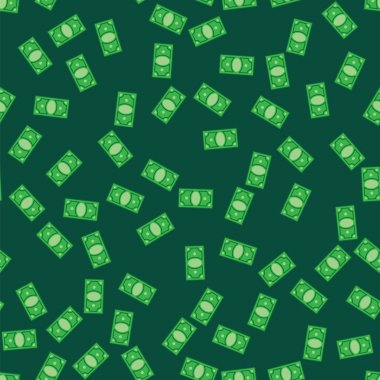 Para banka notları yeşil arka plan desen. Seamless modeli yeşil dolar faturaları. Yeşil para nakit arka plan.