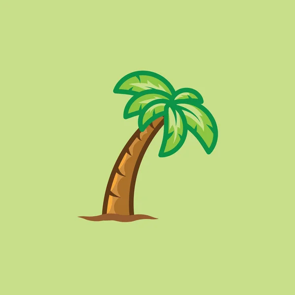 Yeşil arka plan üzerinde izole tropikal palmiye ağacı. Egzotik palmiye ağacı vektör simgesi. — Stok Vektör