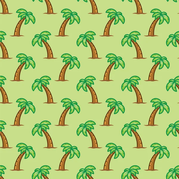 Yeşil zemin üzerine Dikişsiz desen tropikal palmiye ağacı. Egzotik palmiye ağacı desen arka plan. — Stok Vektör