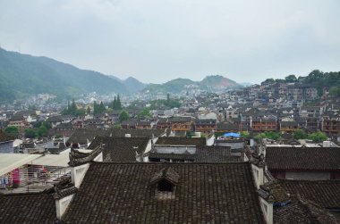 Hunan, Çin Fenghuang ilçesinde eski evleri