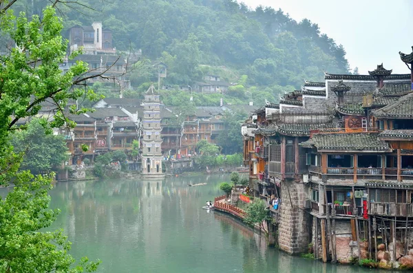 Régi házak Fenghuang megye, Hunan, Kína — Stock Fotó