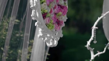 Düğün Çiçek closeup panelleri. Yeni evliler kayıt için alan süslemeleri düğün.