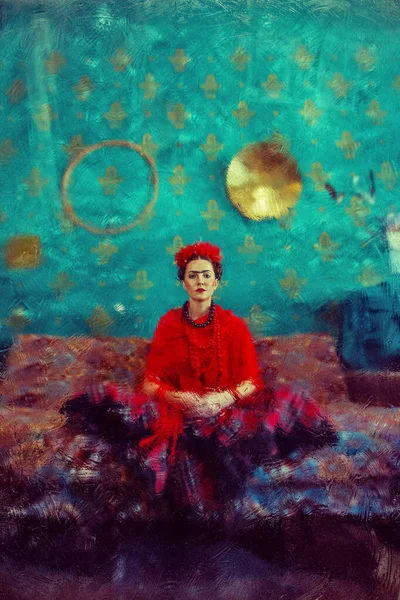 Frida Kahlo gibi güzel bir kadın.