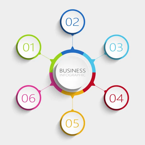 Σύγχρονα Διαγράμματα Πίτα Infographic Πρότυπο Βήματα Πρότυπο Επιχειρηματικό Κύκλο Επιλογές — Διανυσματικό Αρχείο