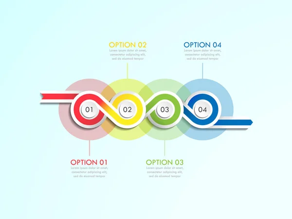 Bannière Chronologie Cercle Affaires Infographie Commerciale Moderne Options Numéro Infographie — Image vectorielle