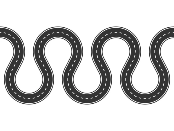 Modèle d'infographie de l'emplacement de la route avec pointeur de broche. Route sinueuse sur fond blanc. Des banderoles élégantes. EPS vectoriel 10 — Image vectorielle