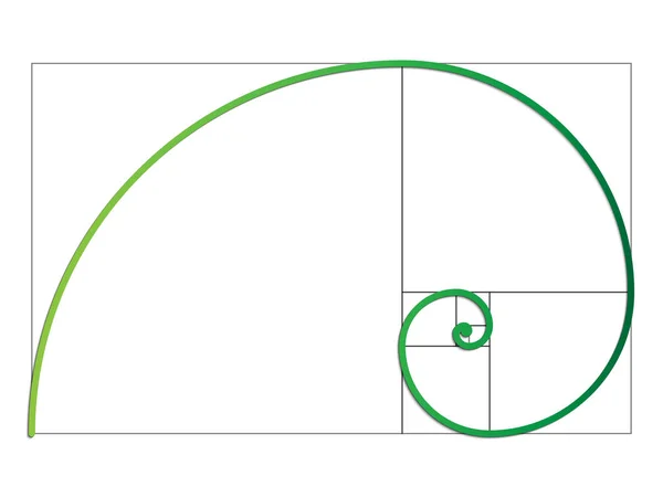 Spirale Fibonacci Vettore Eps — Vettoriale Stock