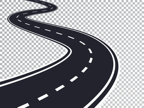 Kurvenreiche Straße Isoliert Transparenten Spezialeffekt Straßenlage Infografik Vorlage Vektor Folge — Stockvektor