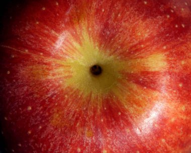 Kırmızı bir elmanın yakın çekim dokusu