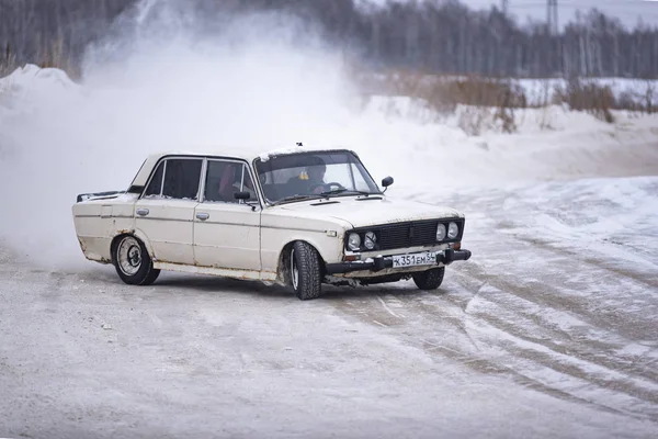 Russia Novosibirsk November 2019 Russian Old White Sports Car Vaz — 图库照片