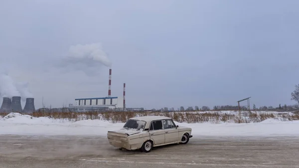 Rusland Novosibirsk November 2019 Russische Lage Auto Vaz Zhiguli Gaat — Stockfoto