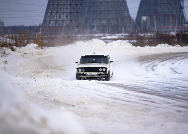 Rusia Novosibirsk Noviembre 2019 Viejo Coche Ruso Vaz Zhiguli Está — Foto de Stock