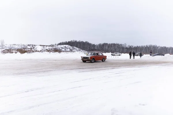 Russland Nowosibirsk November 2019 Russische Alte Niedrige Auto Vaz Zhiguli — Stockfoto