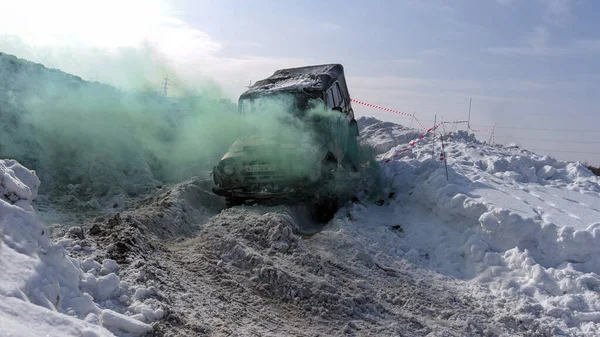 Russia Novosibirsk March 2020 Russian Suv Uaz Hunter 469 4X4 — Stock Photo, Image