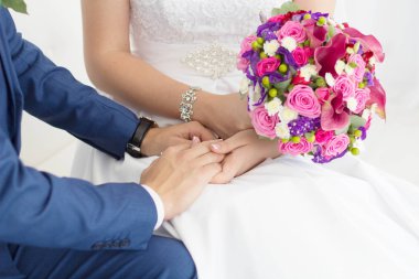 Gelin ve Damat Düğün buketi ile