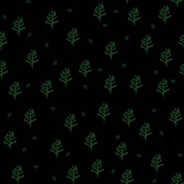 Yeşil Noel ağaçları ile Seamless suluboya modeli 