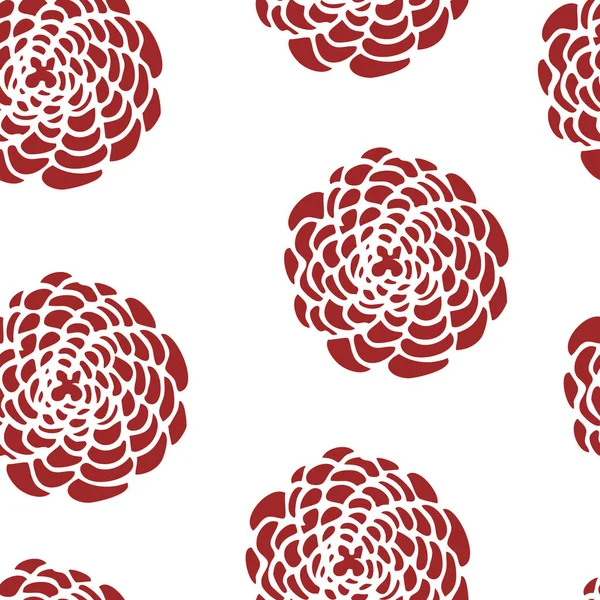 Sömlös vektor mönster med stor röd blomma — Stock vektor