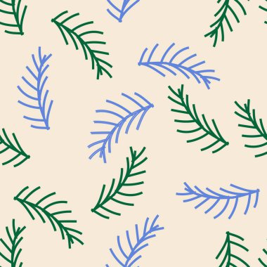 Yeşil dallar ile sorunsuz vektör desen 