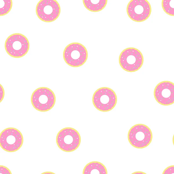 Бесшовный векторный рисунок с пончиками — стоковый вектор