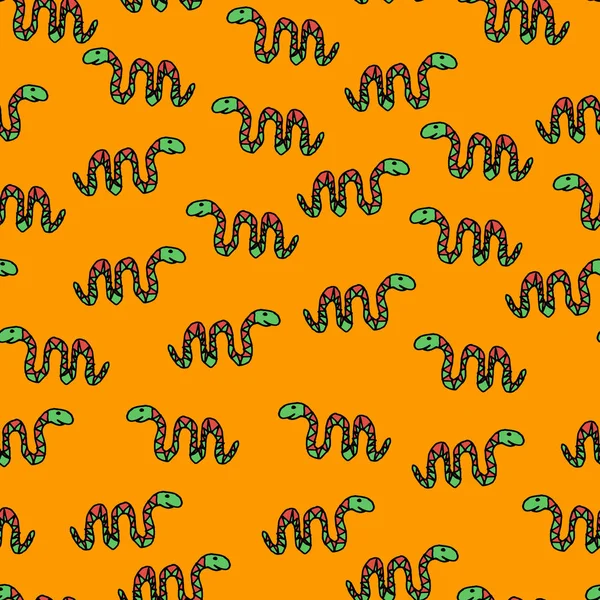 Seamless vector pattern with snakes — Stock Vector