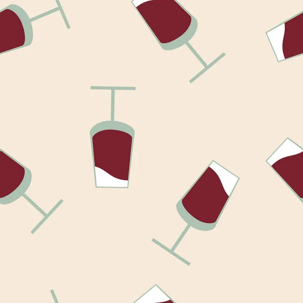 Vektor nahtlose Muster mit Gläsern Rotwein — Stockvektor