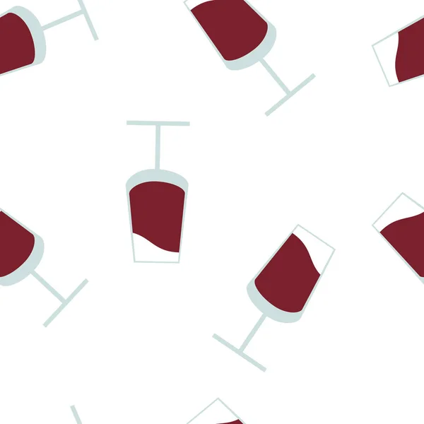Vektor nahtlose Muster mit Gläsern Rotwein — Stockvektor
