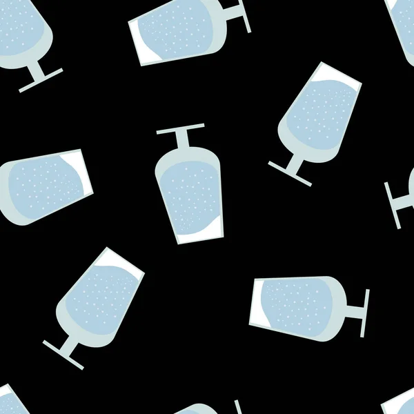 Patrón sin costura vectorial con vasos de agua — Vector de stock