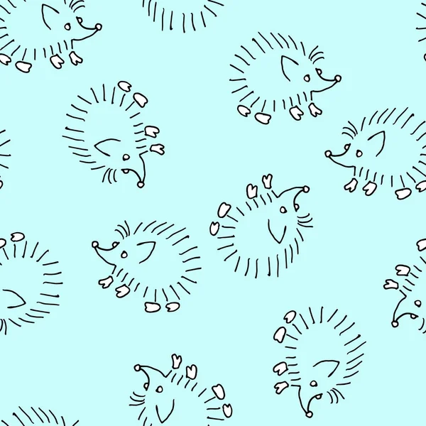 Naadloze vector patroon met wandelen egels — Stockvector