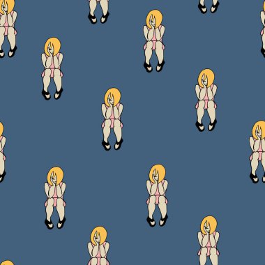 Sorunsuz vektör desen düşünme kızla 