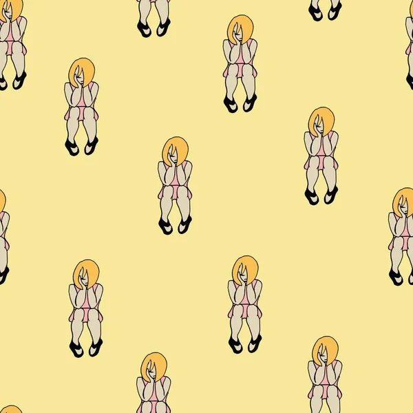 Sorunsuz vektör desen düşünme kızla 