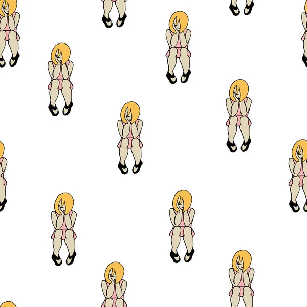 Sorunsuz vektör desen düşünme kızla 