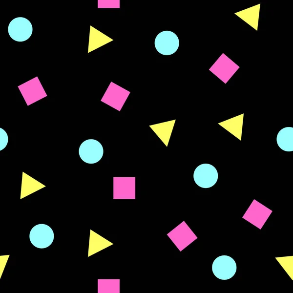 ブラック幾何学図形とシームレスなベクトル パターン — ストックベクタ