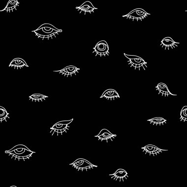 Seamless vector pattern with eyes  clipart