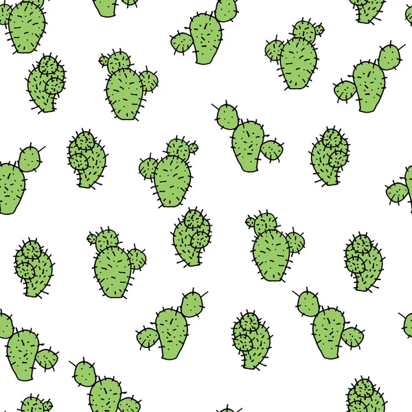 Naadloze vector patroon met cactus stekelig erwt — Stockvector