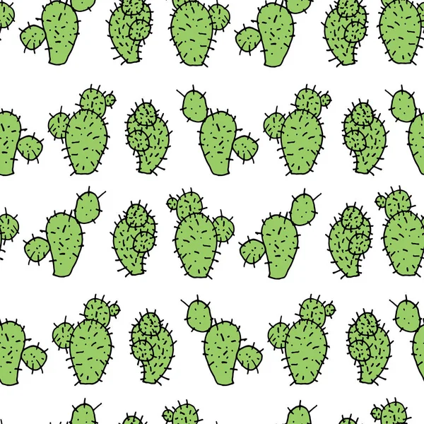 Patrón vectorial sin costuras con guisante espinoso de cactus — Vector de stock