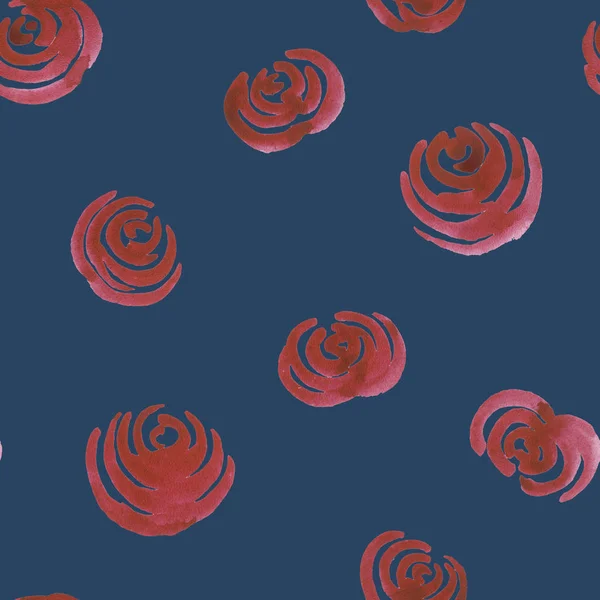 Бесшовный ручной рисунок акварели цветочные украшения с розами — стоковое фото