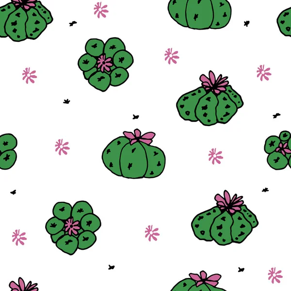 Naadloze vector patroon met peyote cactus — Stockvector