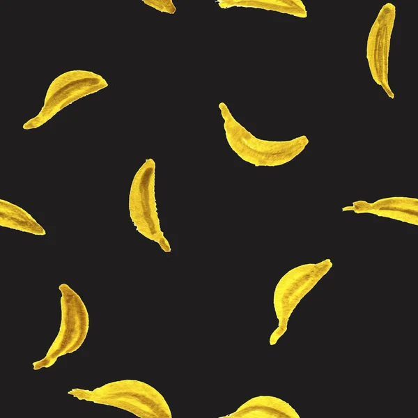 Padrão de banana sem costura desenhada à mão aquarela — Fotografia de Stock