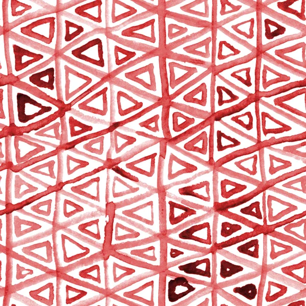 Ornamento triángulo acuarela sin costura. Patrón dibujado a mano — Foto de Stock