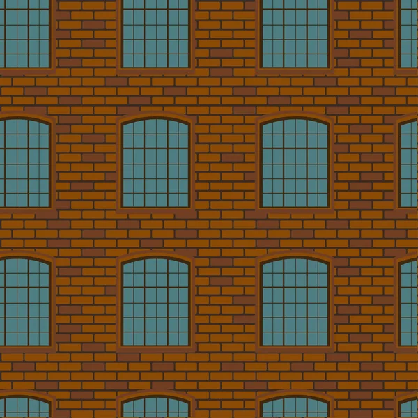 Kreslený zdi hradu s windows. Bezproblémové vektorové pozadí pro textil, keramiku, textilie, tisk karet, obtékání — Stockový vektor