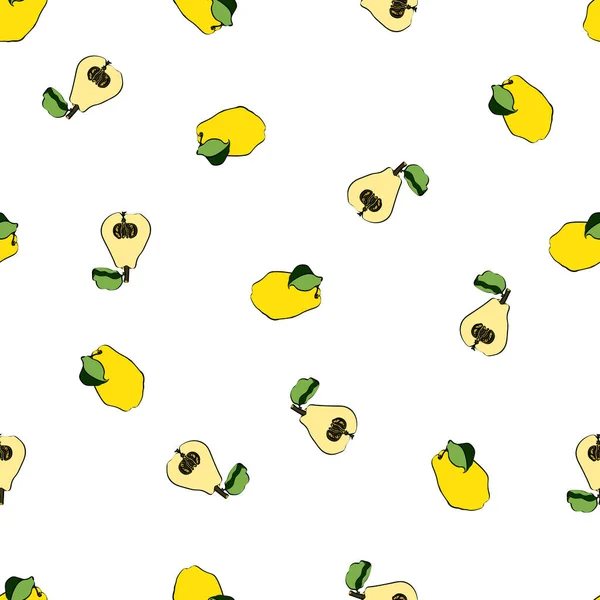 Ink vector original quince pattern on white — Stock Vector © ZVEREVAKA ...