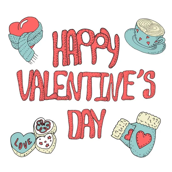 Bonito cartão de dia Vector Valentine ou banner — Vetor de Stock