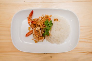 Kızarmış karides sarımsak pirinç, Tayland Gıda