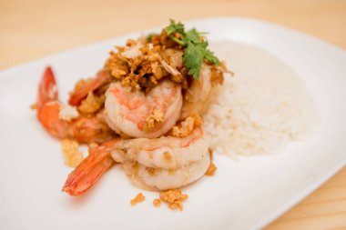 Kızarmış karides sarımsak pirinç, Tayland Gıda