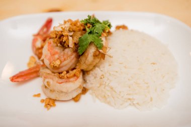 Kızarmış karides sarımsak pirinç, Tayland Gıda